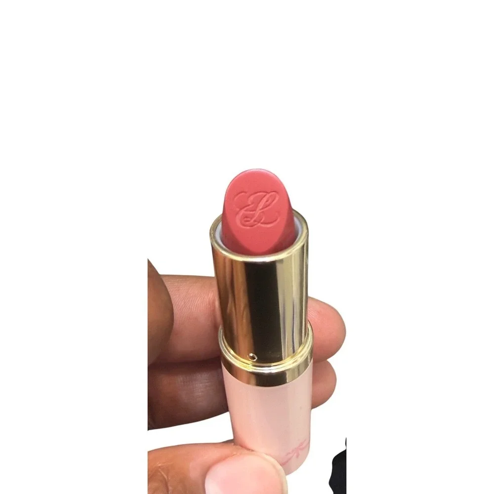 Estee Lauder Laduree Pure Color Lipstick 420 Rebellious Rose & Floral Makeup Bag